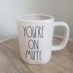 New Rae Dunn You're On Mute Mug in white